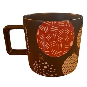 Starbucks 2016 Christmas Mug - 14oz - Brown mug with colorful  Christmas balls
